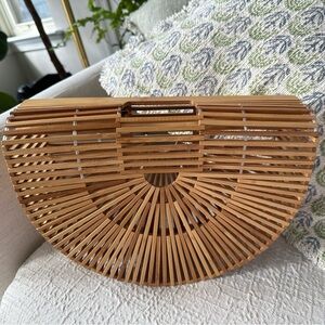 Cult Gaia Bamboo Ark Bag in Natural Brown